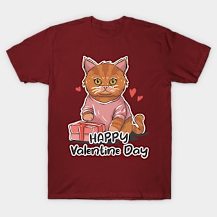 Cat Celebrate Valentine Day T-Shirt